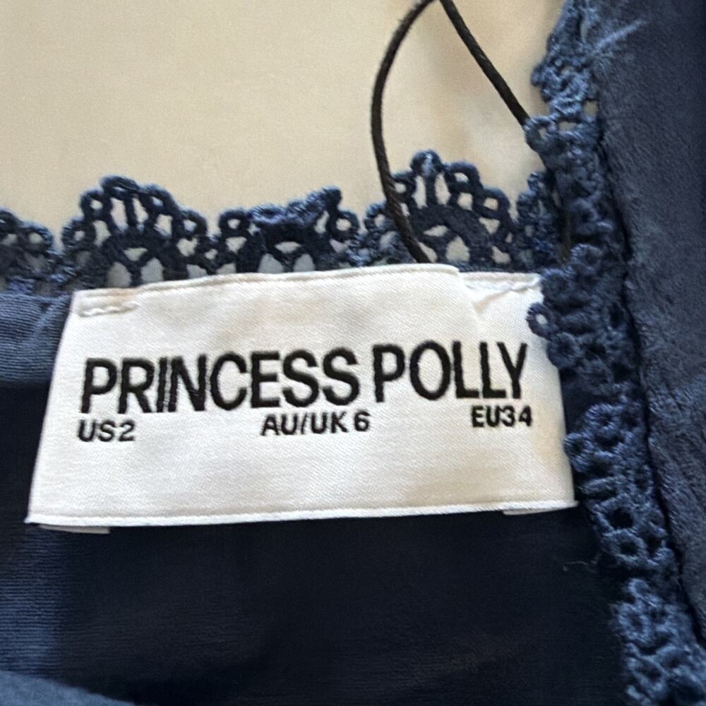 Princess Polly Women’s Dasha Mini Dress In Navy Size US 2 - New - Picture 3 of 4